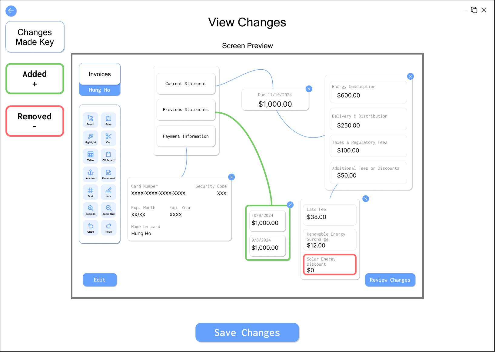 Electrical Usage Screen